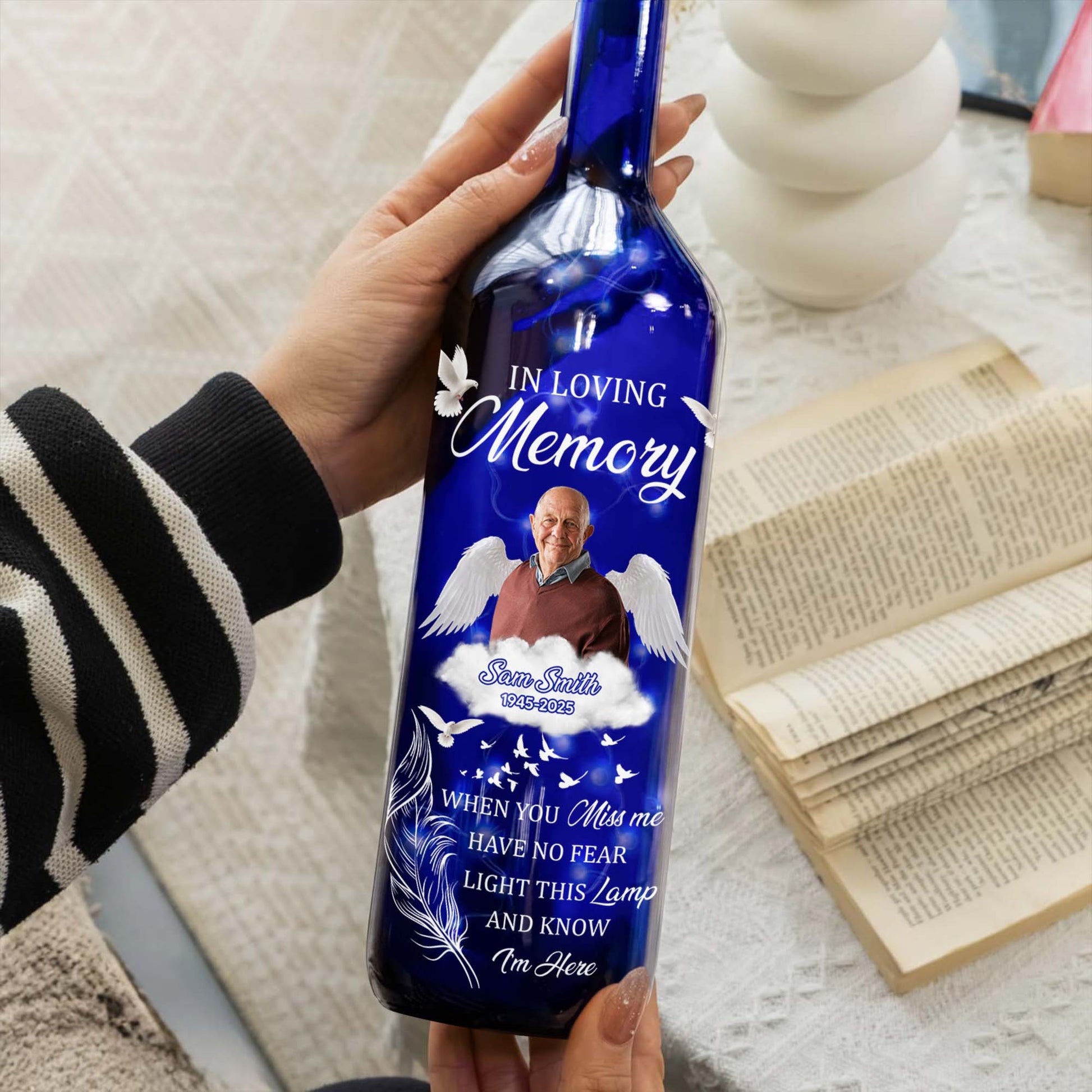 In Loving Memory, Light This Lamp, Wings And Doves Design