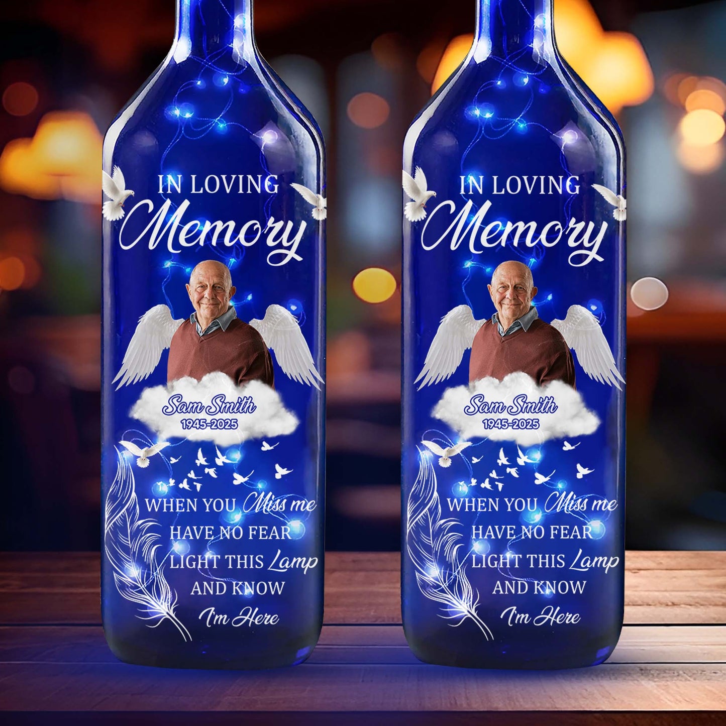 In Loving Memory, Light This Lamp, Wings And Doves Design