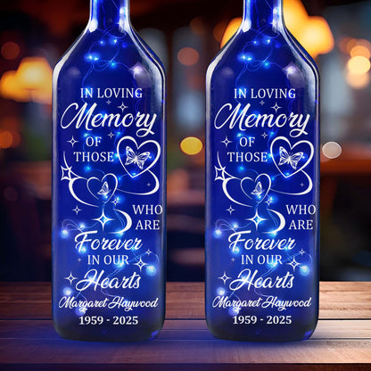 In Loving Memory, Forever In Our Hearts With Hearts And Butterfly