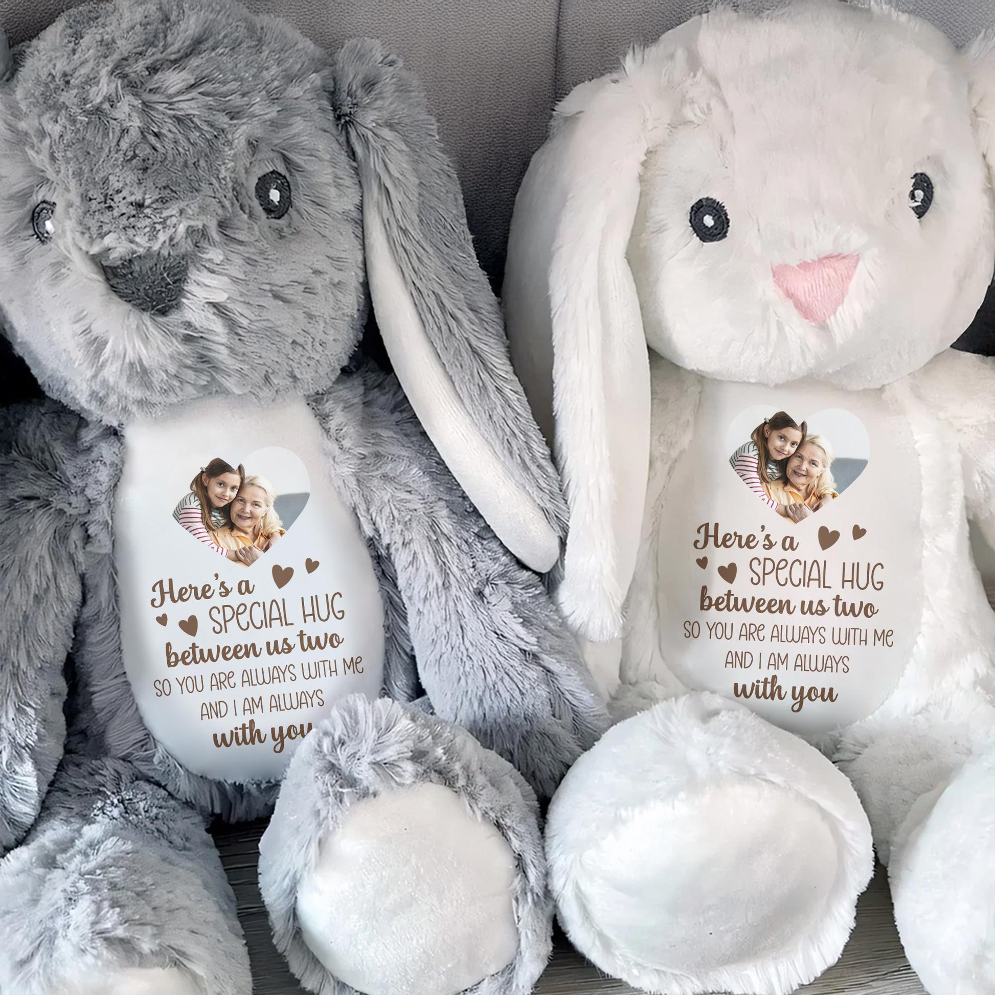 Special Hug Between Us Two, Stuffed Bunny With Heart