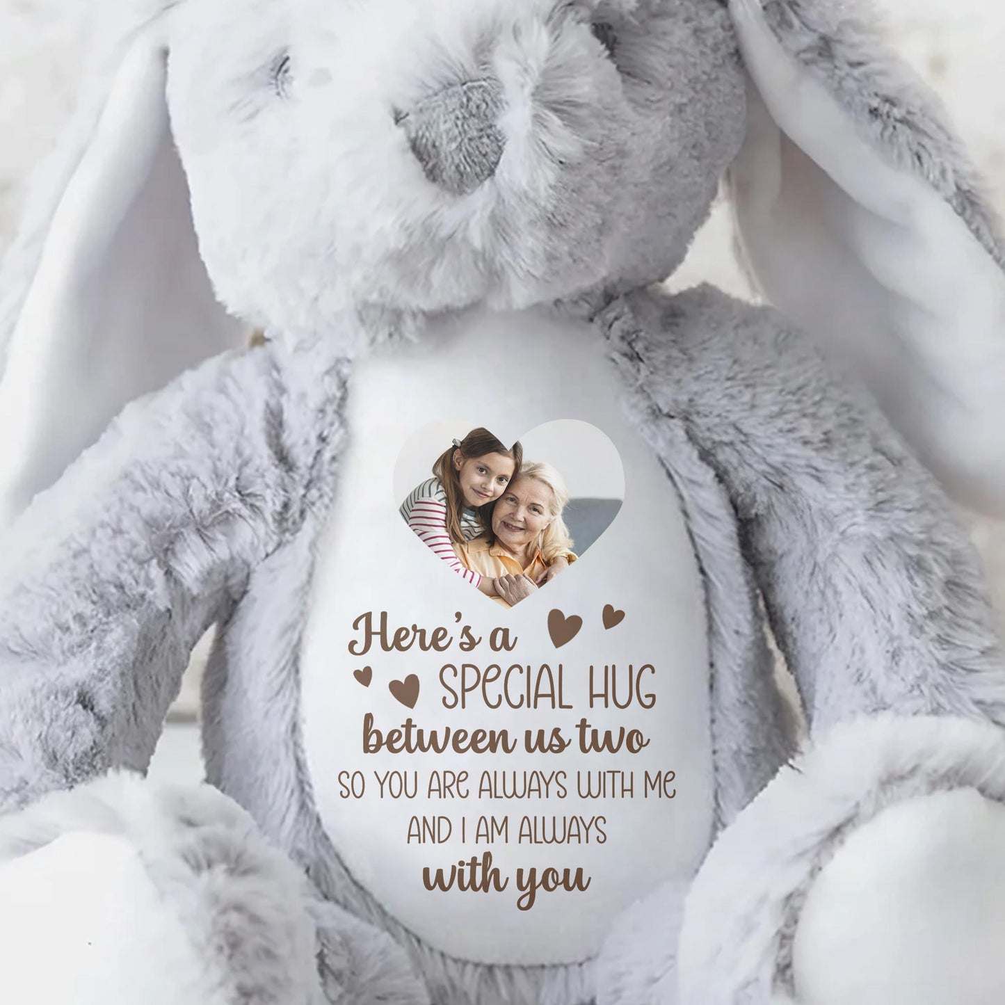 Special Hug Between Us Two, Stuffed Bunny With Heart