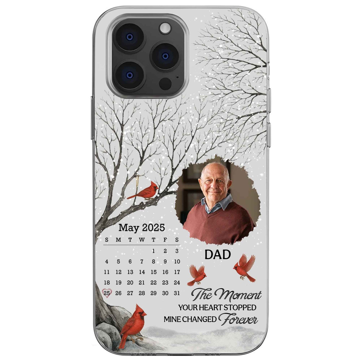 The Moment Your Heart Stopped, Cardinals And Bare Trees Design