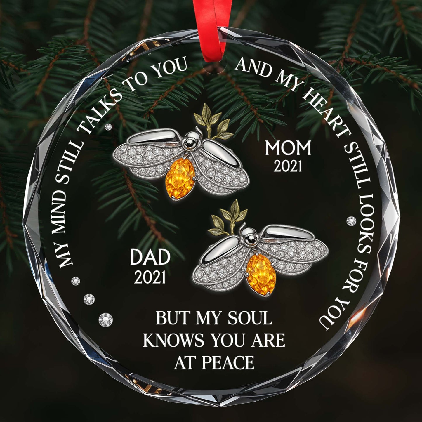 Mon esprit te parle encore - Décoration en verre personnalisée en forme de cercle - HME244_CGOR 