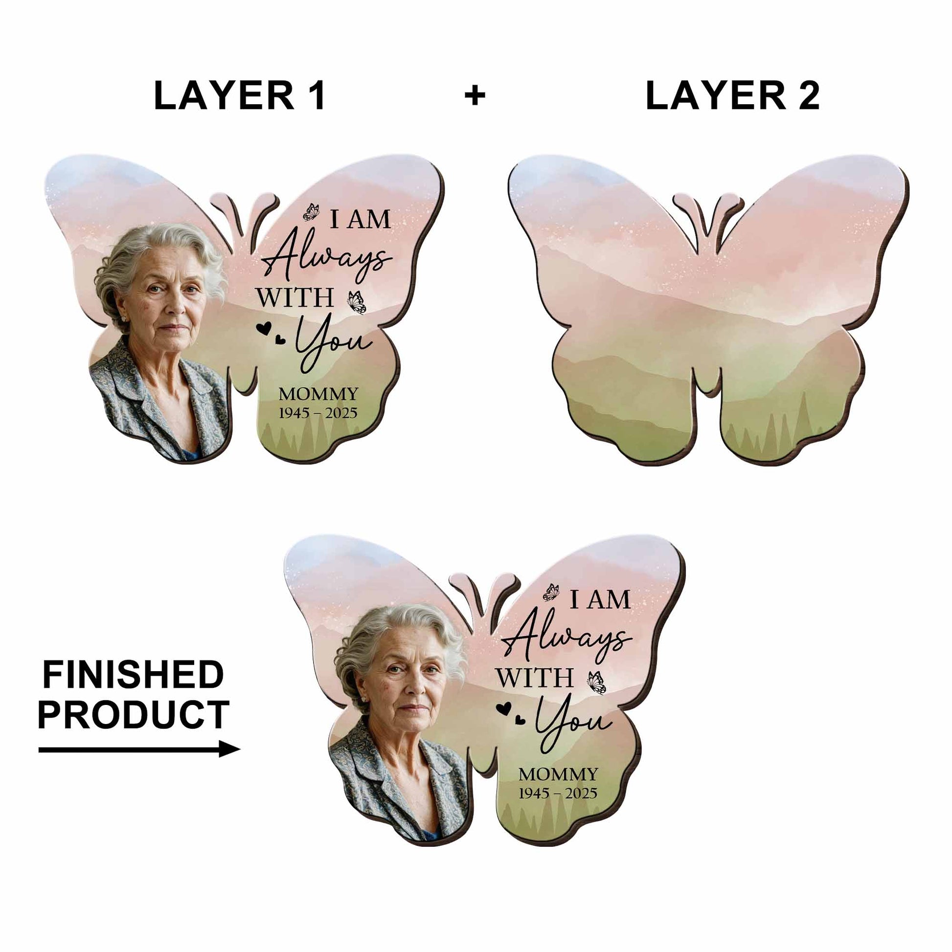 I Am Always With You Butterfly Heart Design