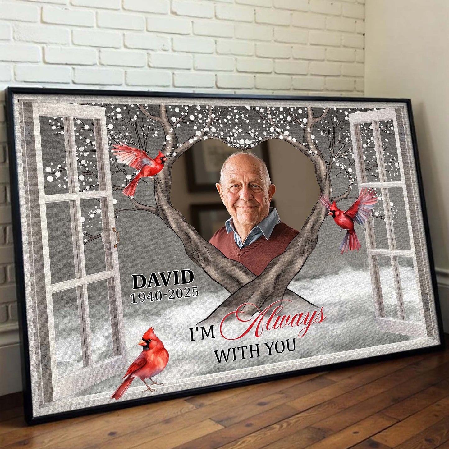 I'm Always With You, Window View With Red Cardinal