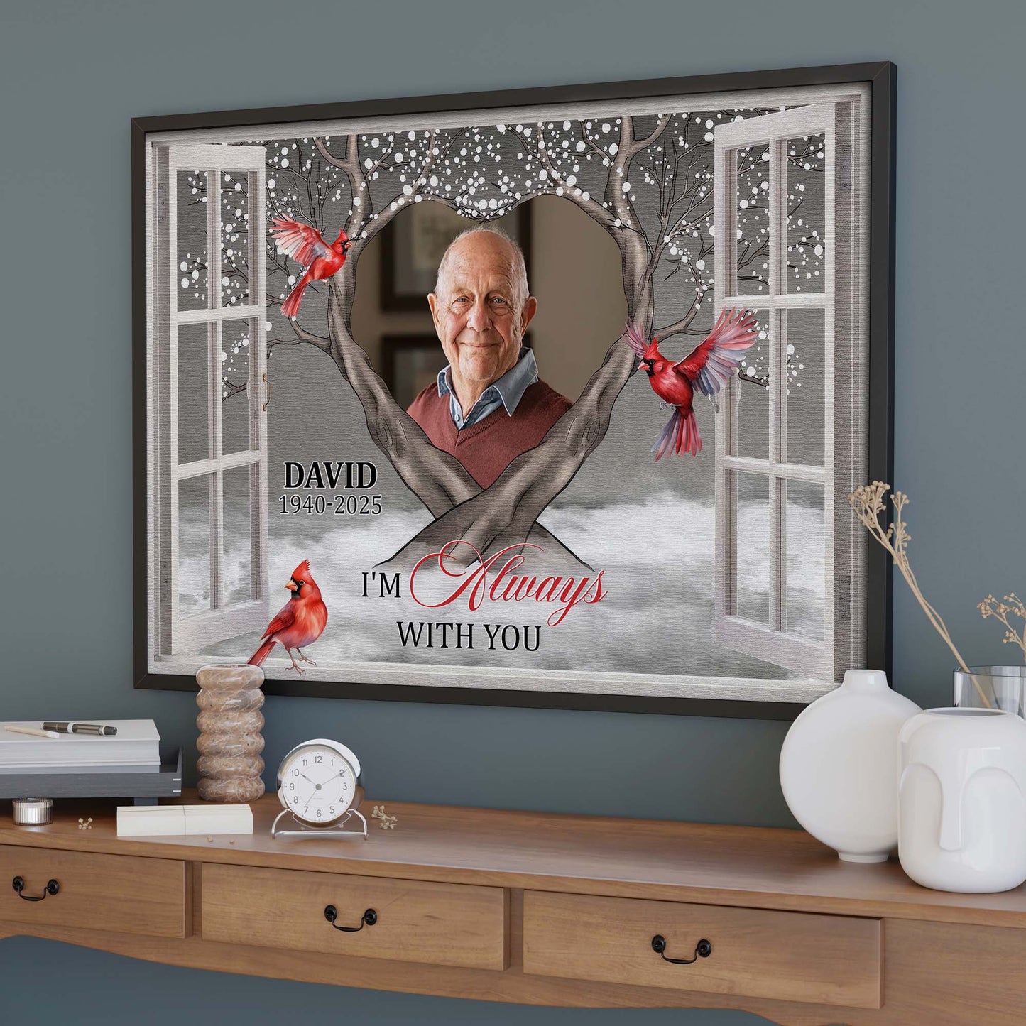 I'm Always With You, Window View With Red Cardinal