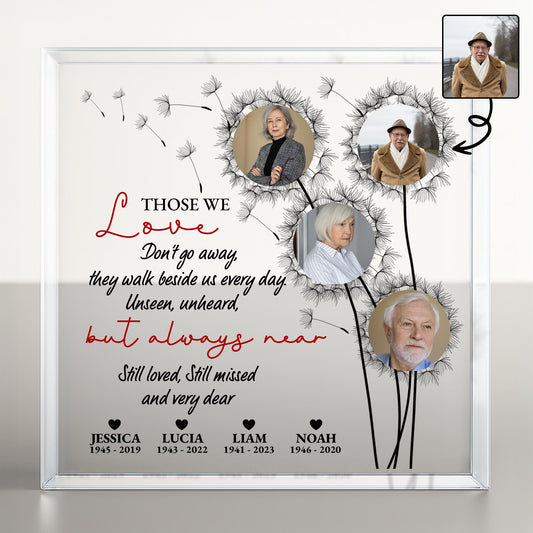 Those We Love Don’t Go Away, Memorial Dandelion Heart Design