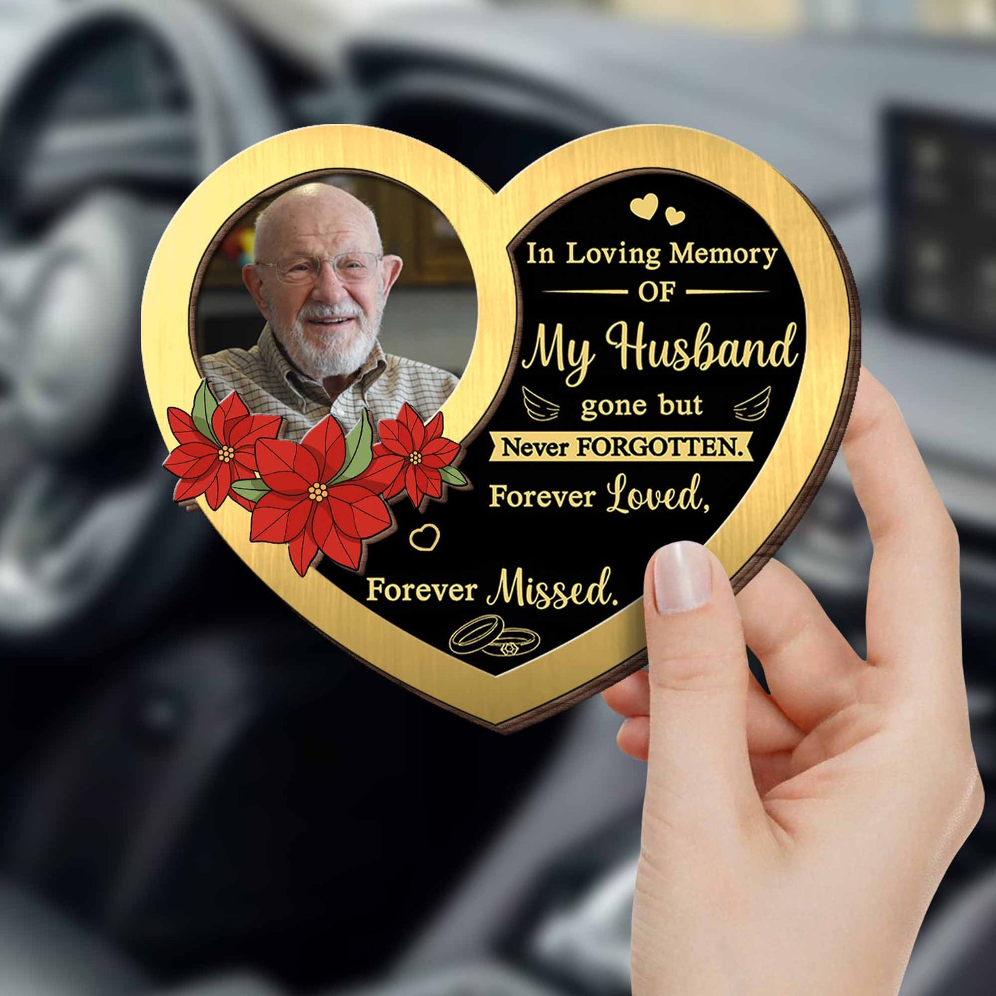 In Loving Memory Of My Husband, Heart Shaped Flowers