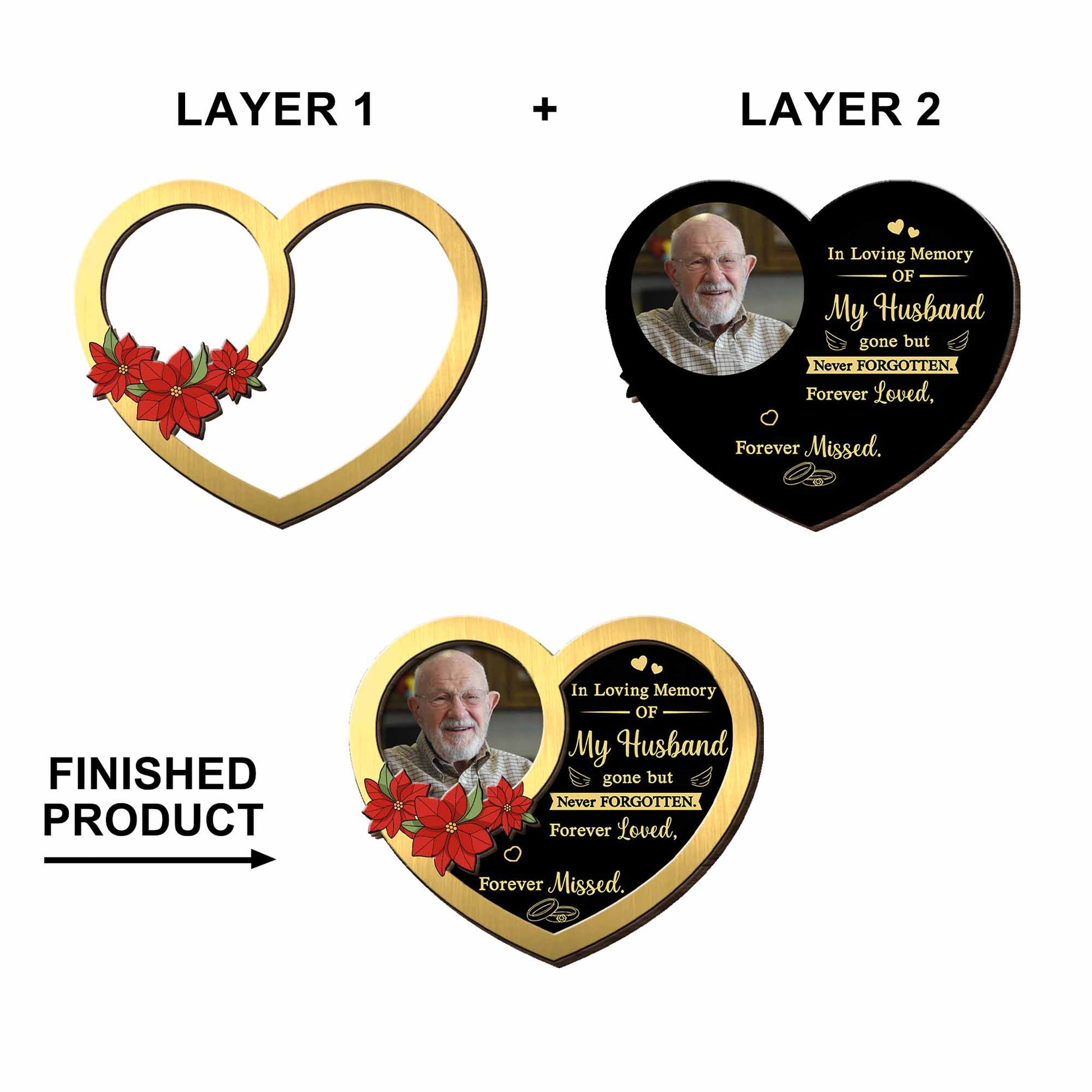 In Loving Memory Of My Husband, Heart Shaped Flowers