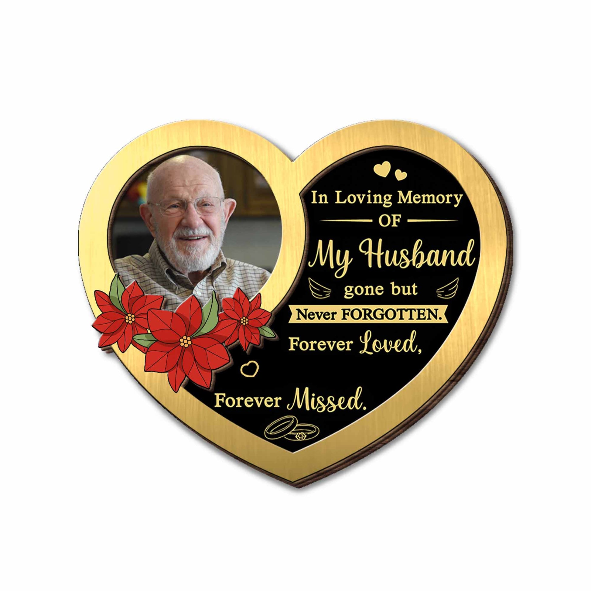 In Loving Memory Of My Husband, Heart Shaped Flowers