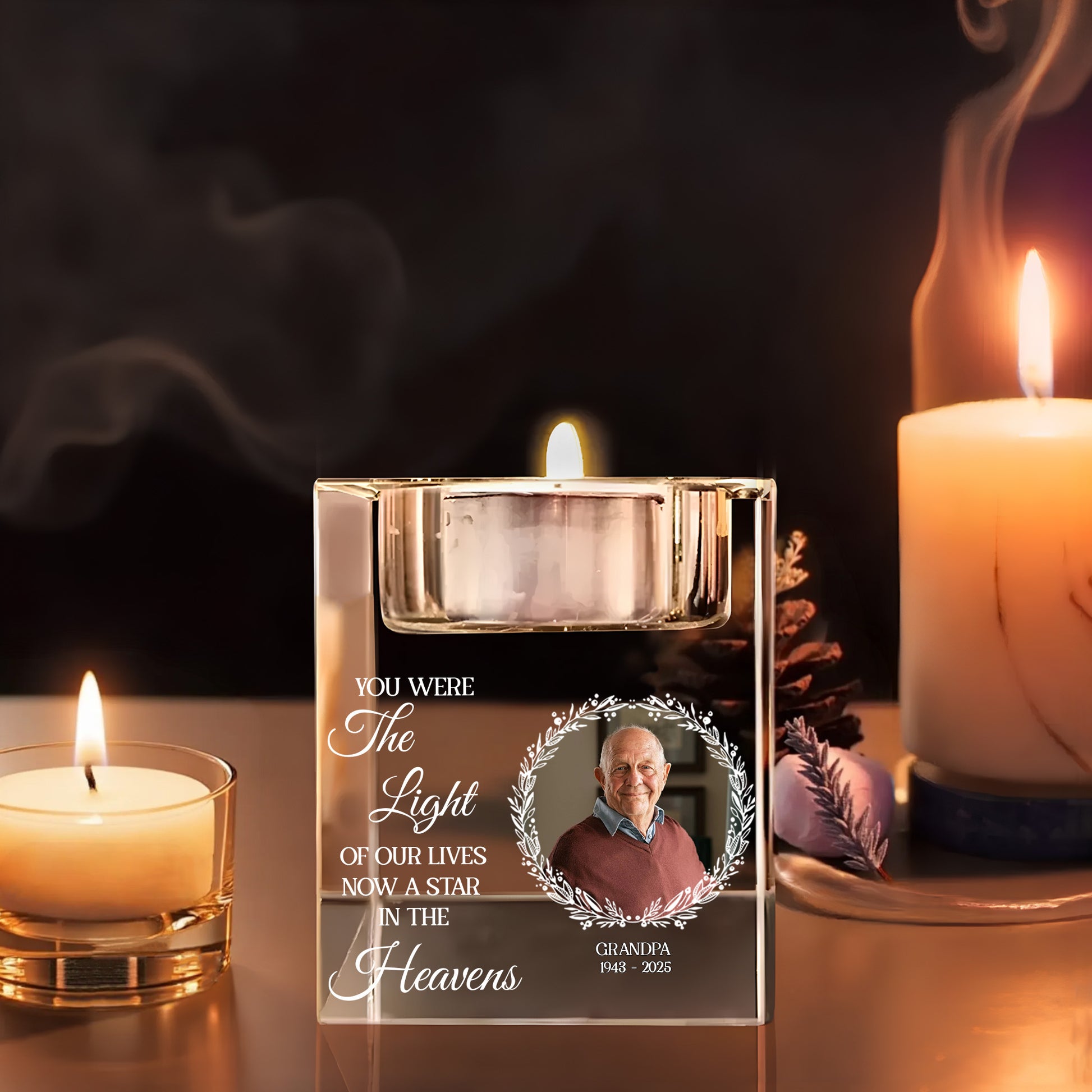 You Were The Light Of Our Lives, Now A Star In The Heavens, Wreath and Stars