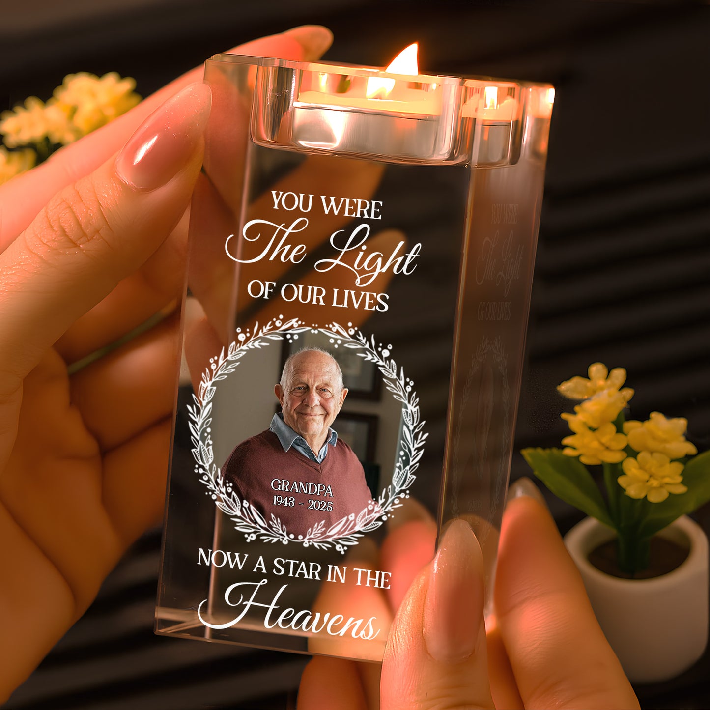 You Were The Light Of Our Lives, Now A Star In The Heavens, Wreath and Stars