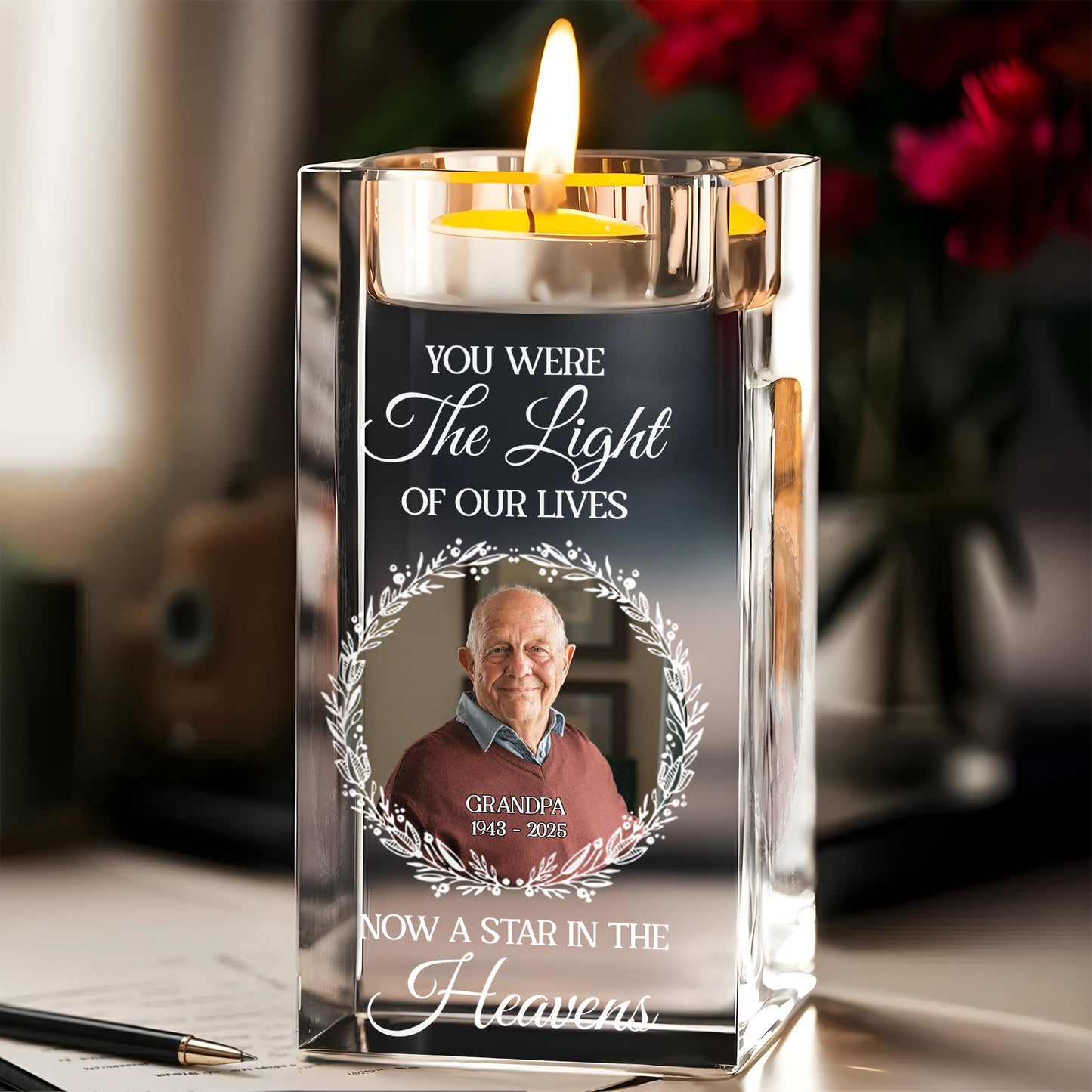 You Were The Light Of Our Lives, Now A Star In The Heavens, Wreath and Stars