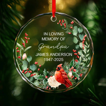 In Loving Memory Of Grandpa, Cardinal And Berries Ornament