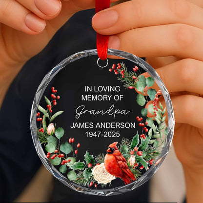 In Loving Memory Of Grandpa, Cardinal And Berries Ornament