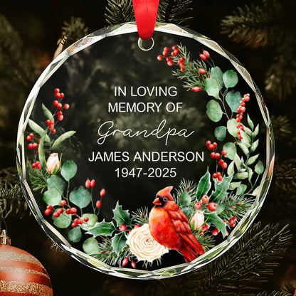 In Loving Memory Of Grandpa, Cardinal And Berries Ornament