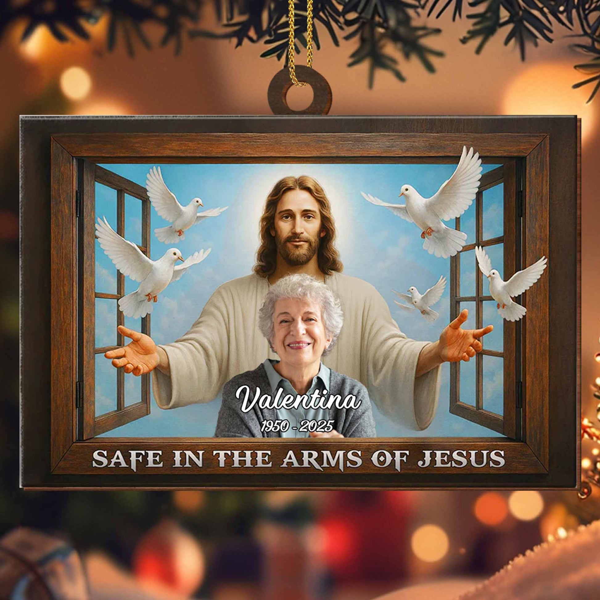 Safe In The Arms Of Jesus, Featuring Jesus And Doves