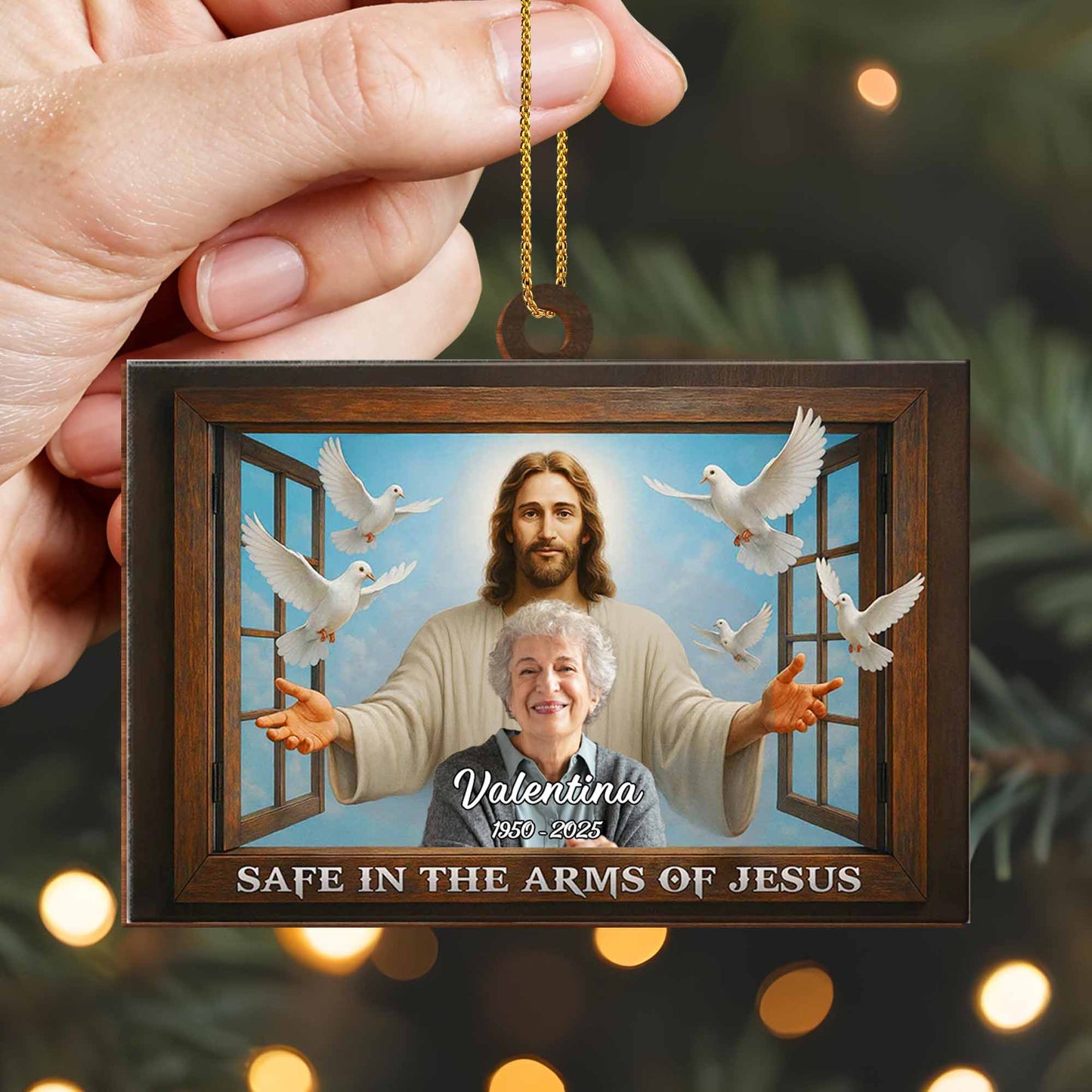 Safe In The Arms Of Jesus, Featuring Jesus And Doves
