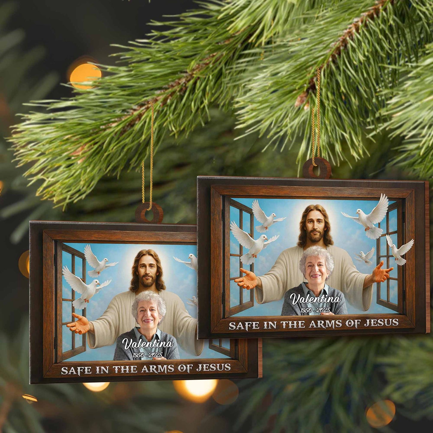 Safe In The Arms Of Jesus, Featuring Jesus And Doves