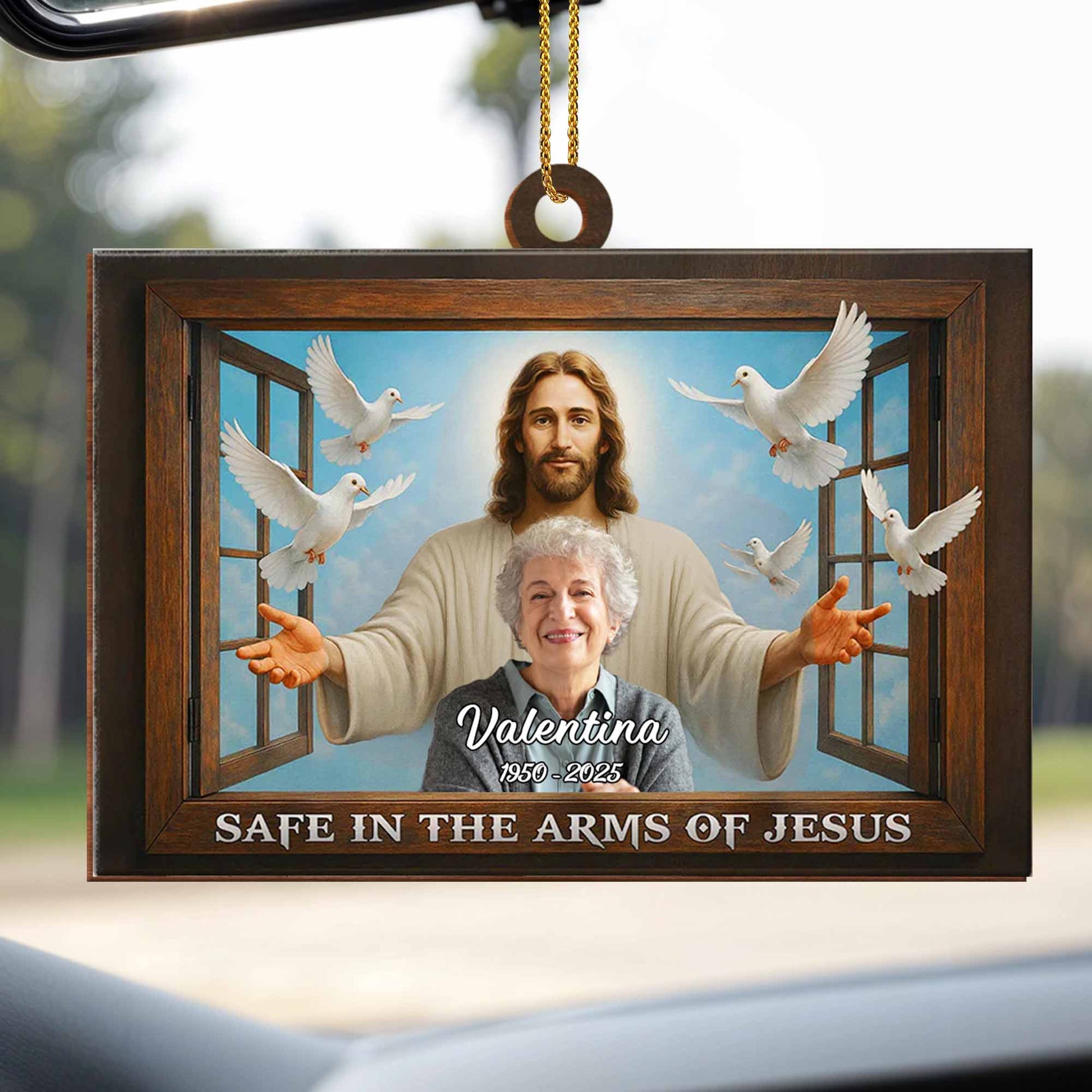 Safe In The Arms Of Jesus, Featuring Jesus And Doves