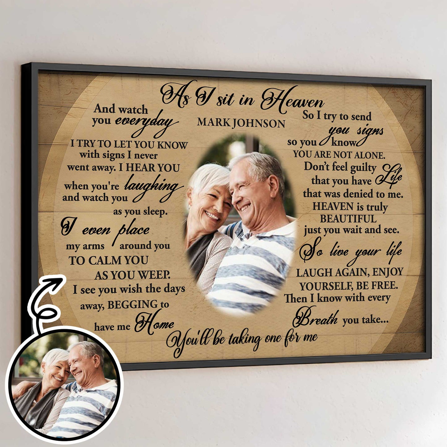 As I Sit In Heaven And Watch You Everyday, Senior Couple Remembered