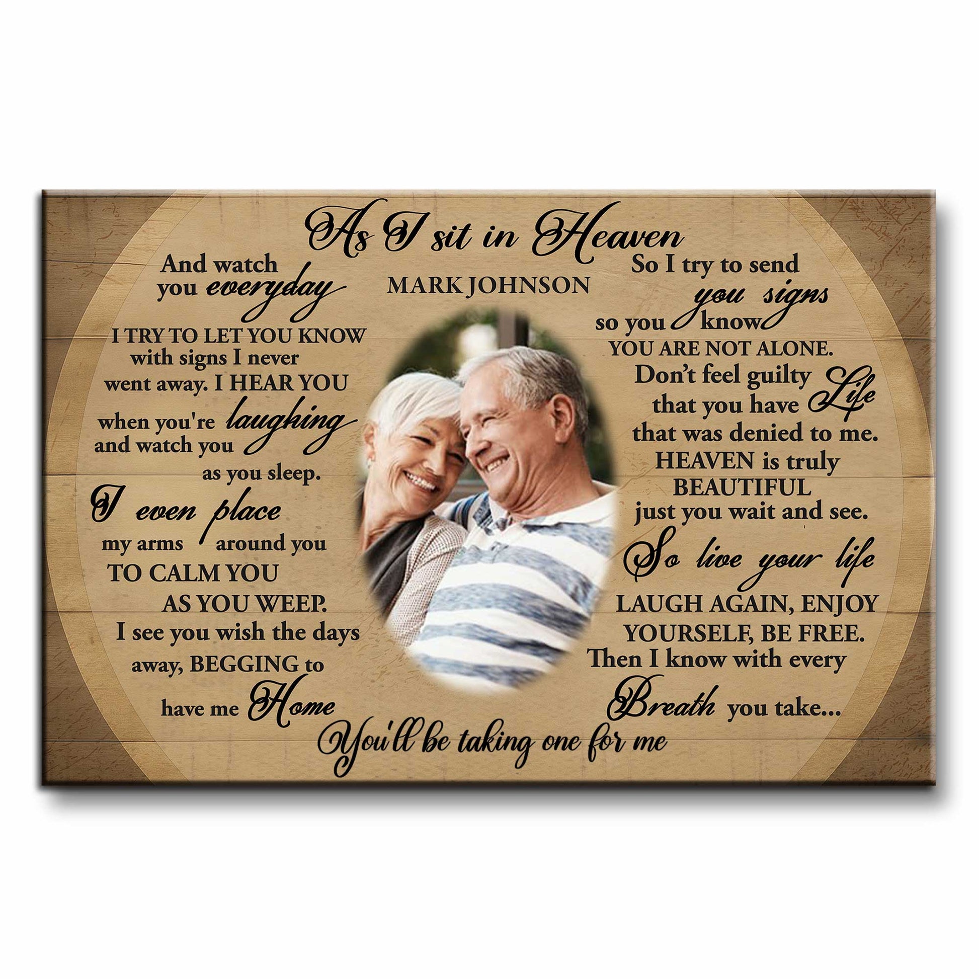 As I Sit In Heaven And Watch You Everyday, Senior Couple Remembered