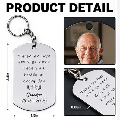 Those We Love Don't Go Away, Memorial Keychain With Wings