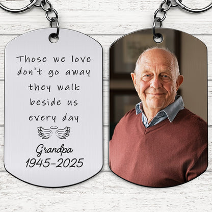 Those We Love Don't Go Away, Memorial Keychain With Wings