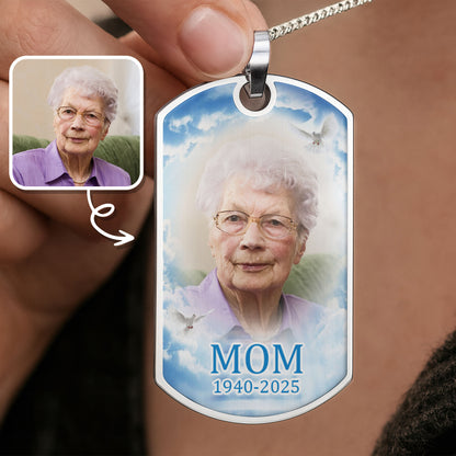 Customizable Tribute Necklace With Clouds And Dove