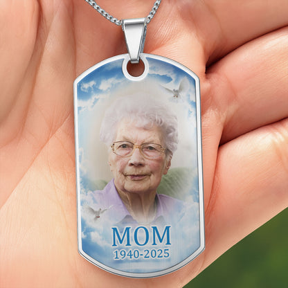 Customizable Tribute Necklace With Clouds And Dove
