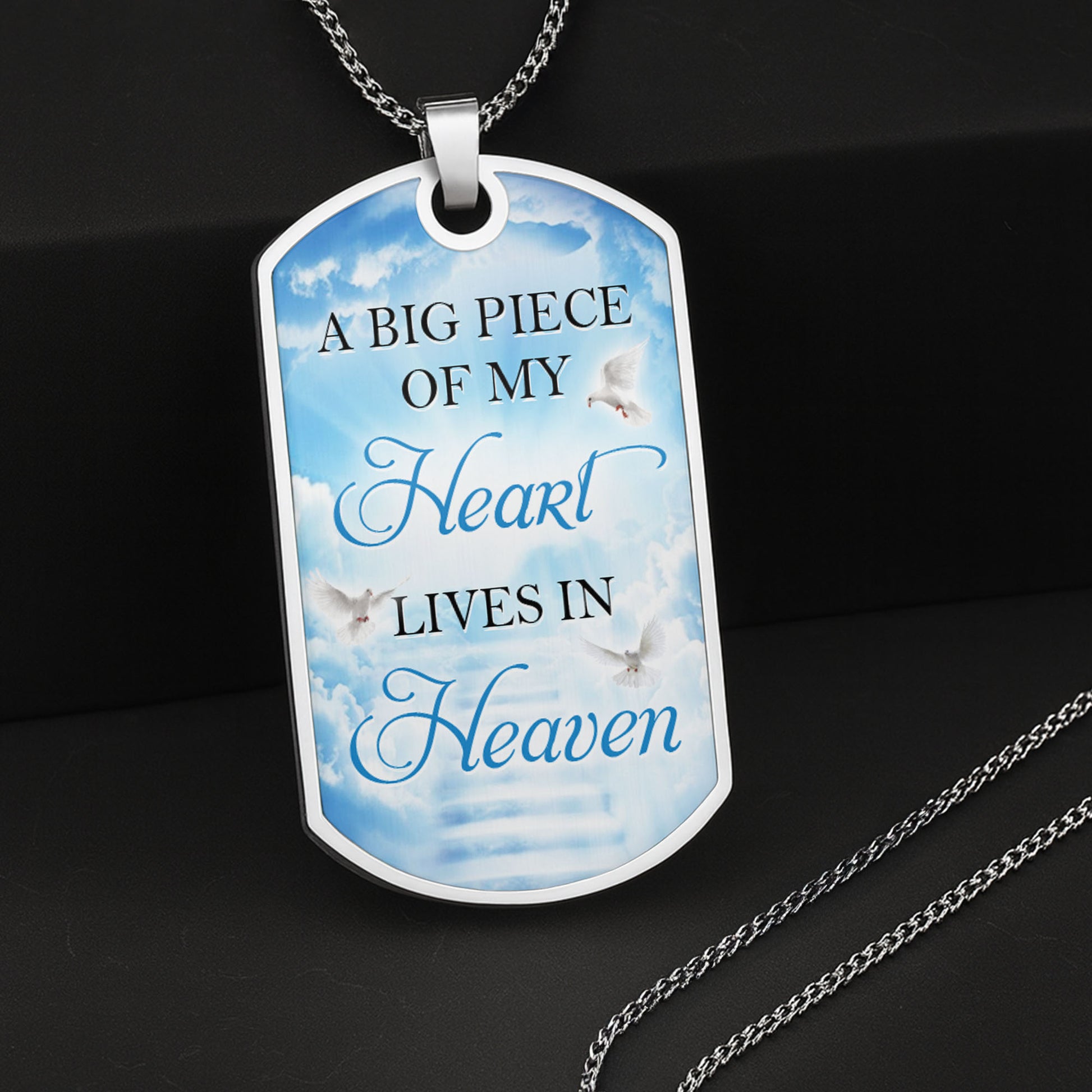 Customizable Tribute Necklace With Clouds And Dove