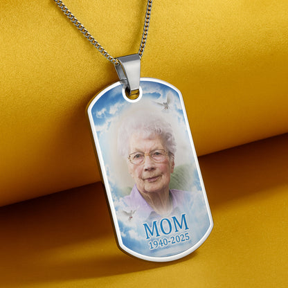Customizable Tribute Necklace With Clouds And Dove