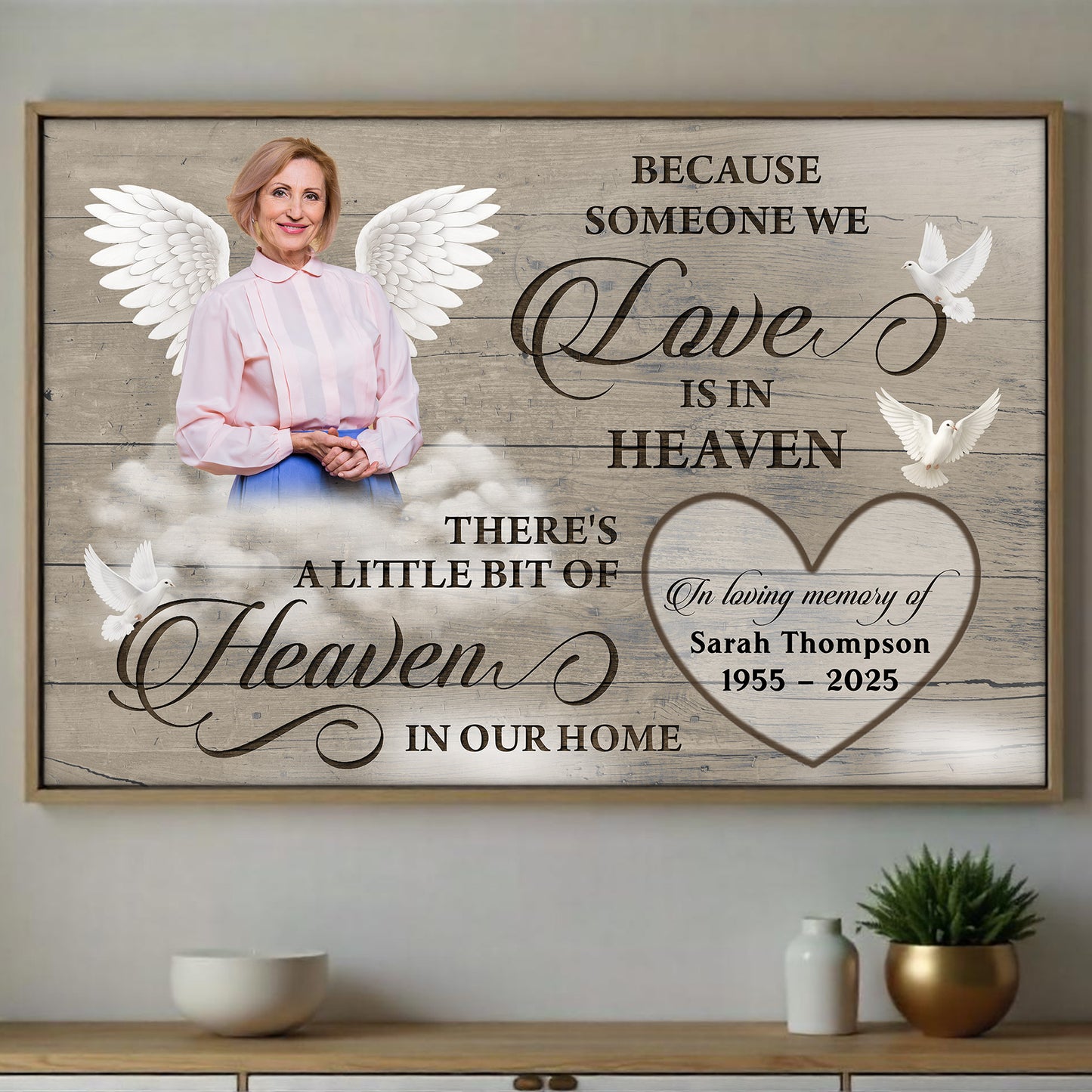 Because Someone We Love Is In Heaven, Wings and Heart Design