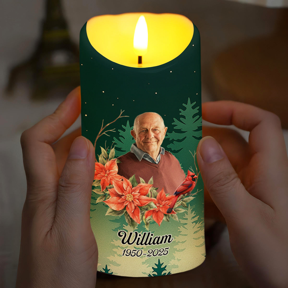 Vela LED conmemorativa "Quienes amamos no se van" - Vela LED personalizada - HME254_LECA