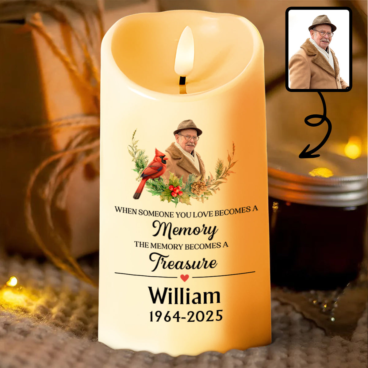 Cuando alguien a quien amas se convierte en un recuerdo - Vela LED personalizada - HME255_LECA