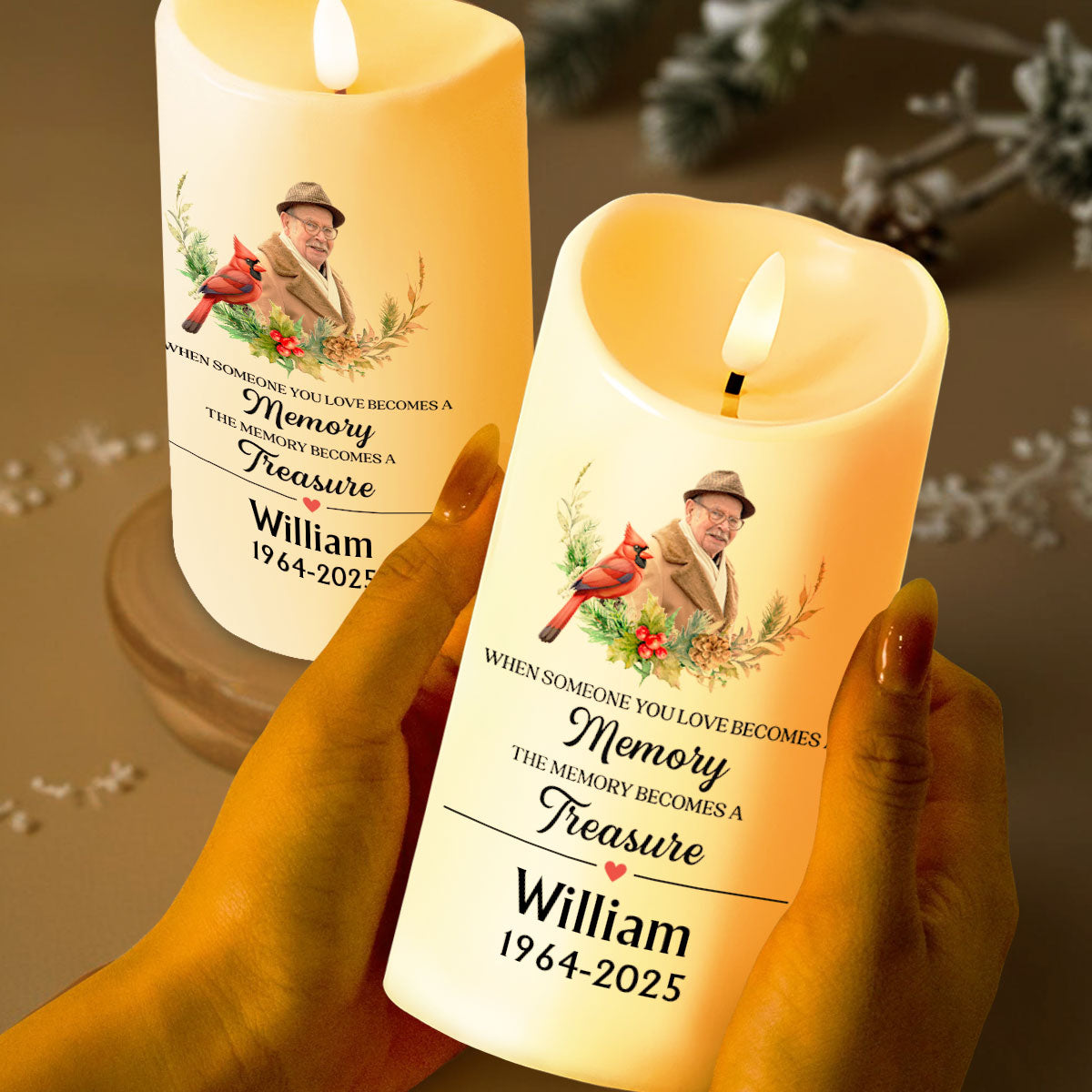 Cuando alguien a quien amas se convierte en un recuerdo - Vela LED personalizada - HME255_LECA