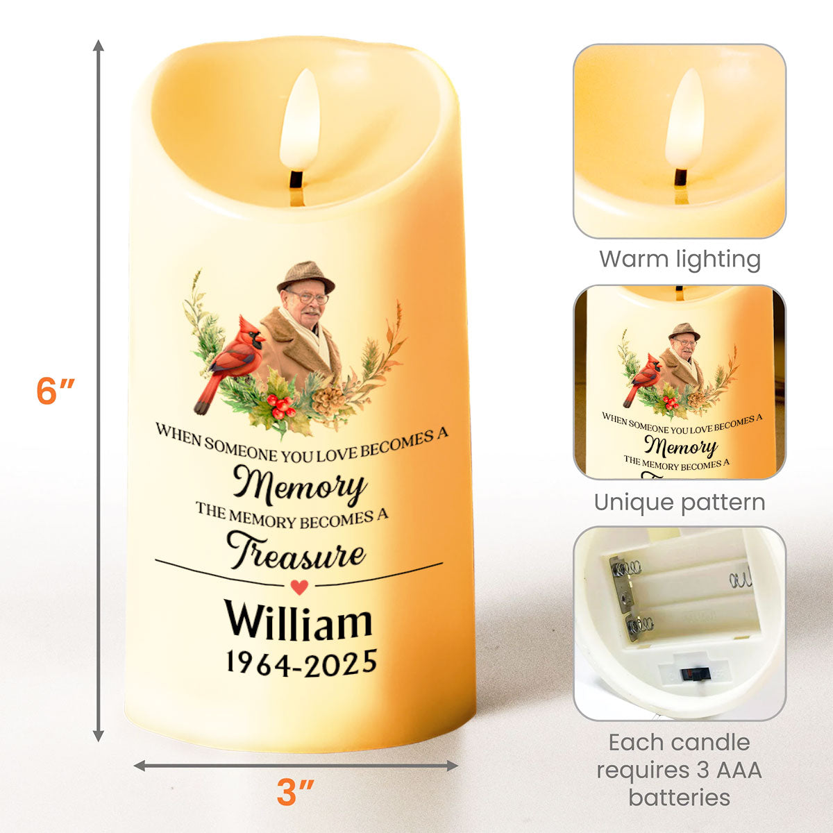 Cuando alguien a quien amas se convierte en un recuerdo - Vela LED personalizada - HME255_LECA