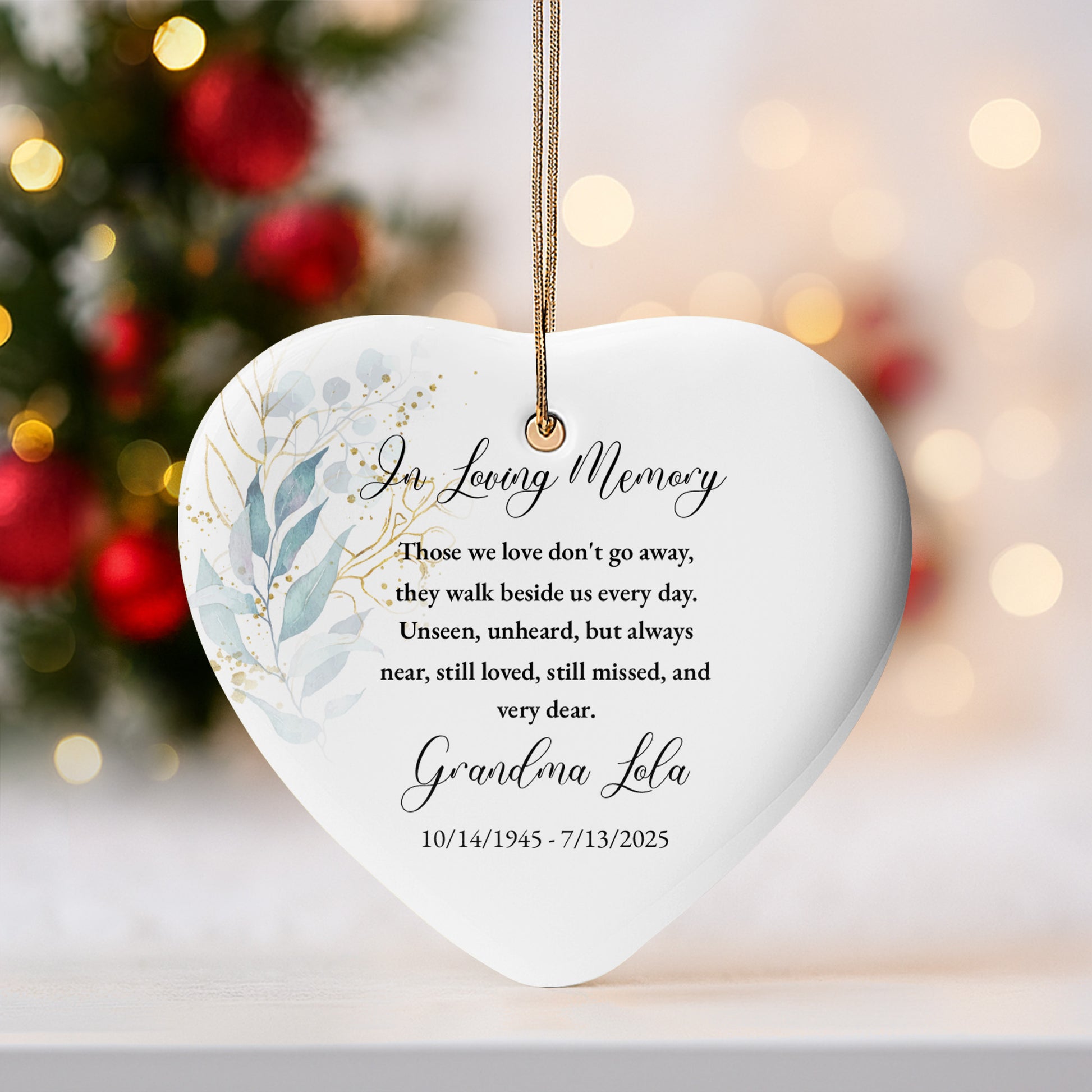 In Loving Memory, Those We Love Don't Go Away, Leaves, Floral Design