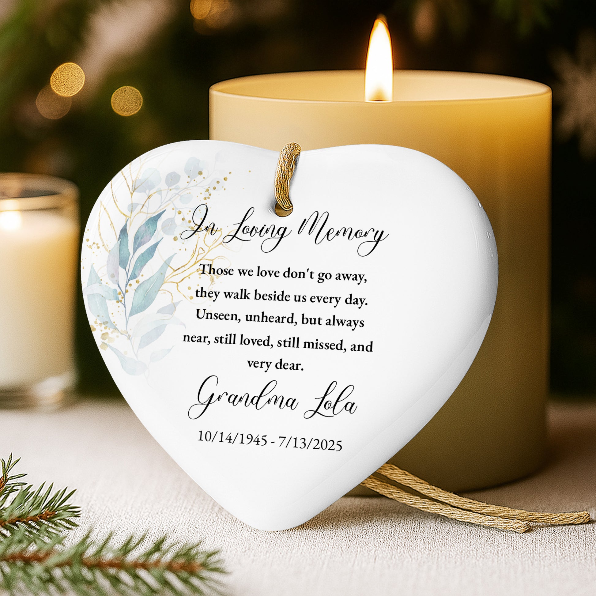 In Loving Memory, Those We Love Don't Go Away, Leaves, Floral Design