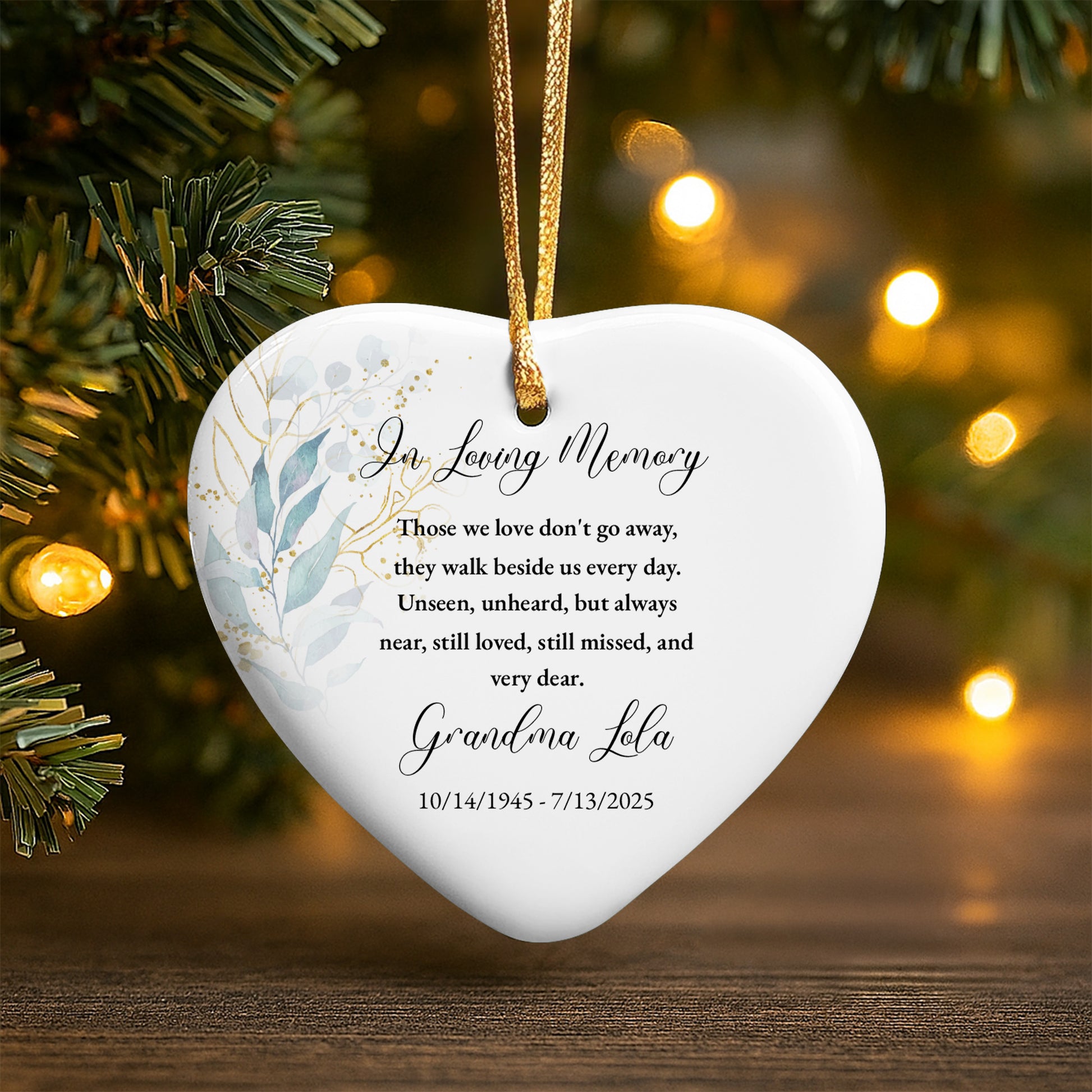 In Loving Memory, Those We Love Don't Go Away, Leaves, Floral Design