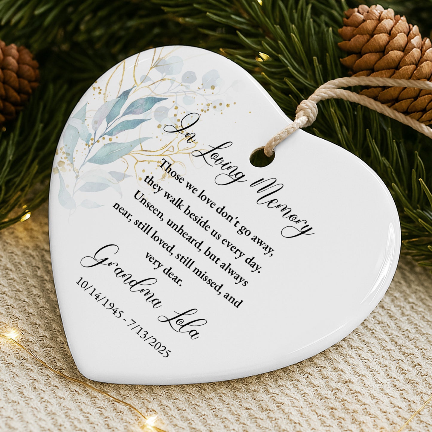 In Loving Memory, Those We Love Don't Go Away, Leaves, Floral Design