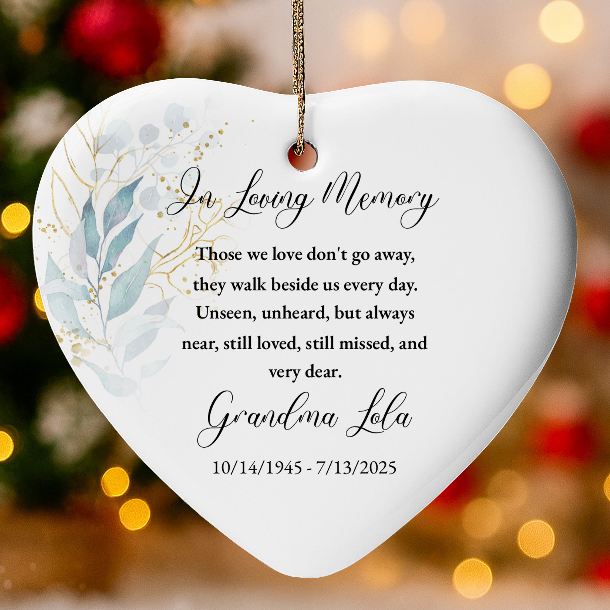 In Loving Memory, Those We Love Don't Go Away, Leaves, Floral Design