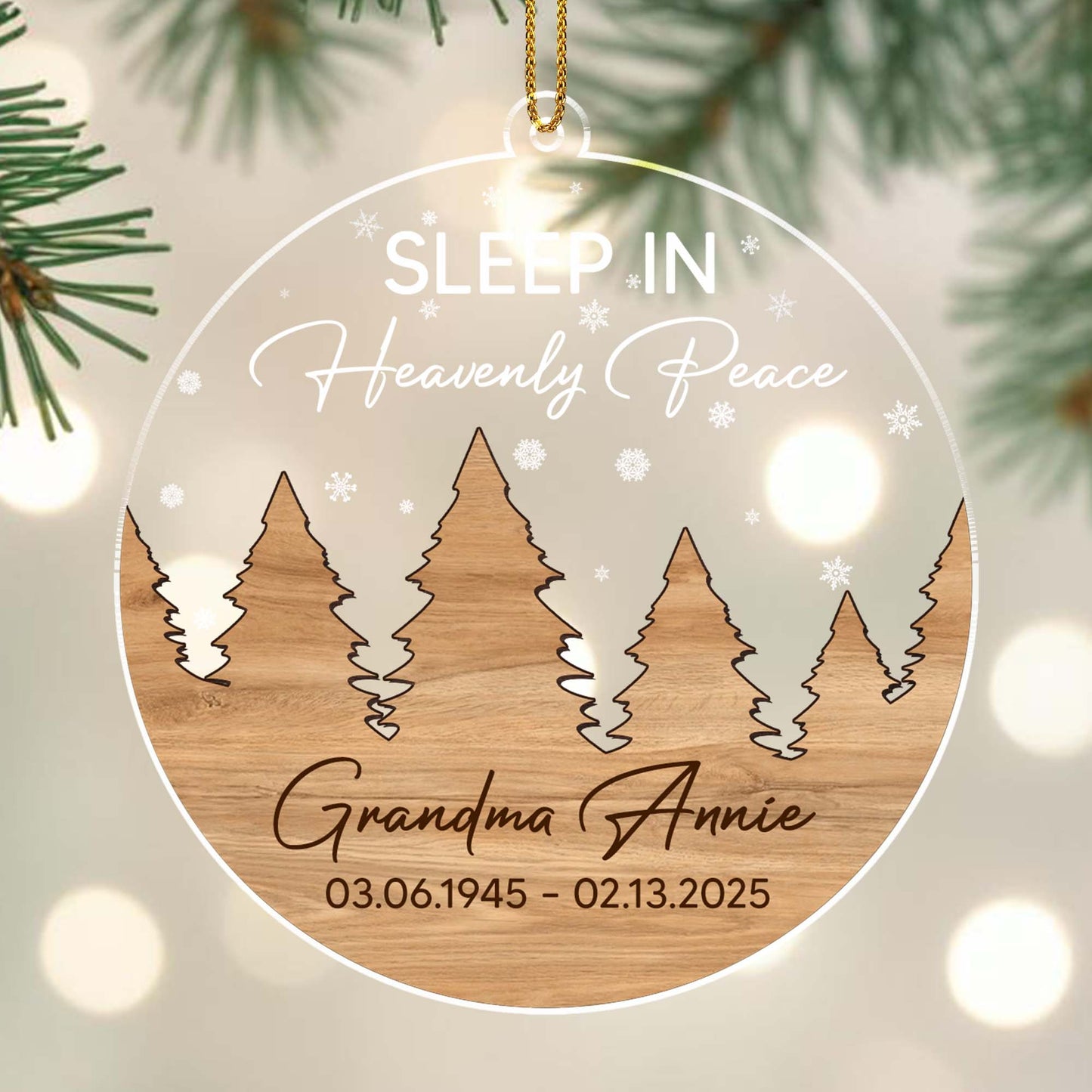 Sleep In Heavenly Peace With Trees And Snowflakes