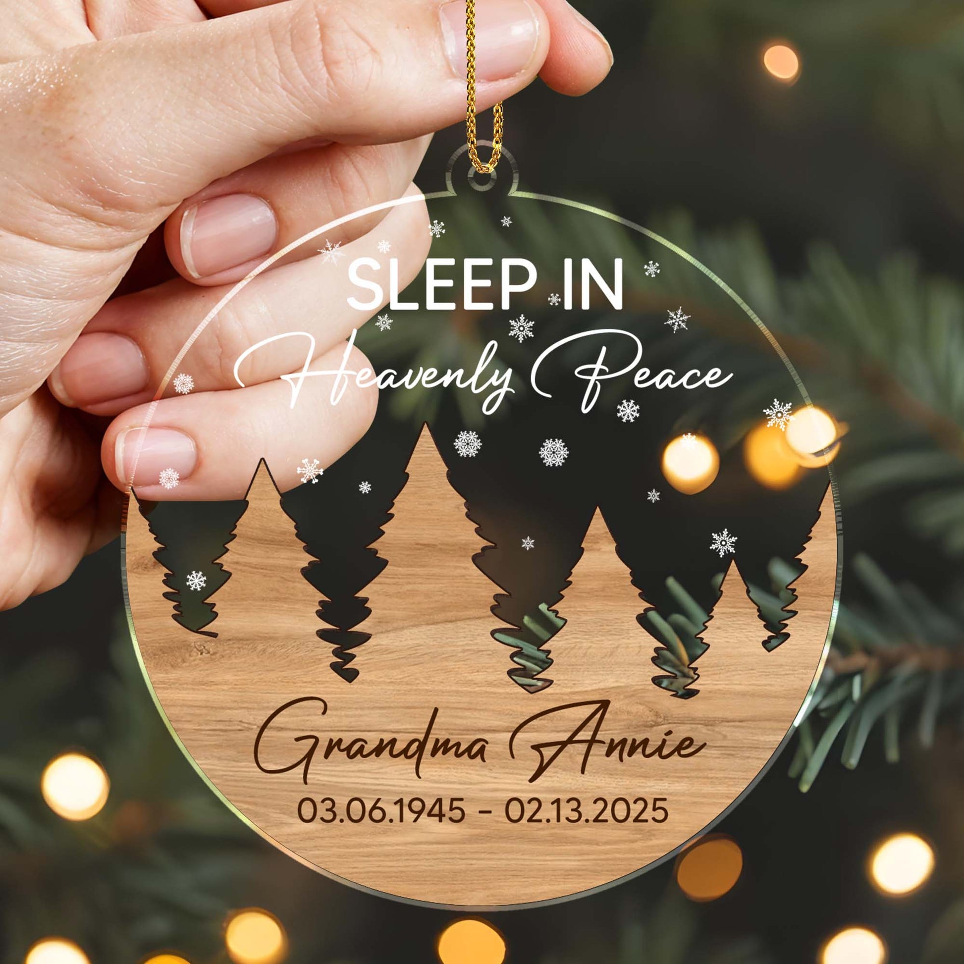 Sleep In Heavenly Peace With Trees And Snowflakes