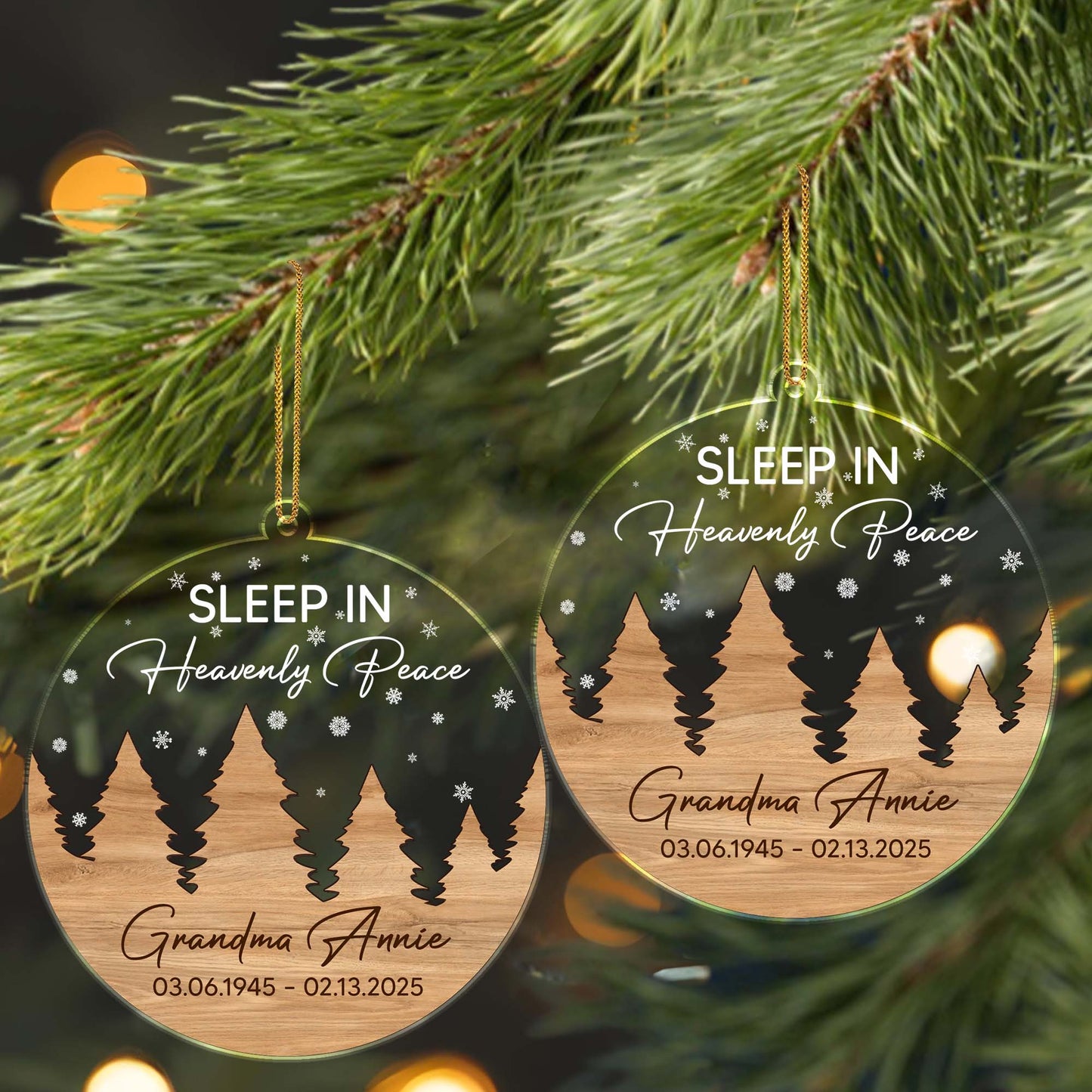 Sleep In Heavenly Peace With Trees And Snowflakes