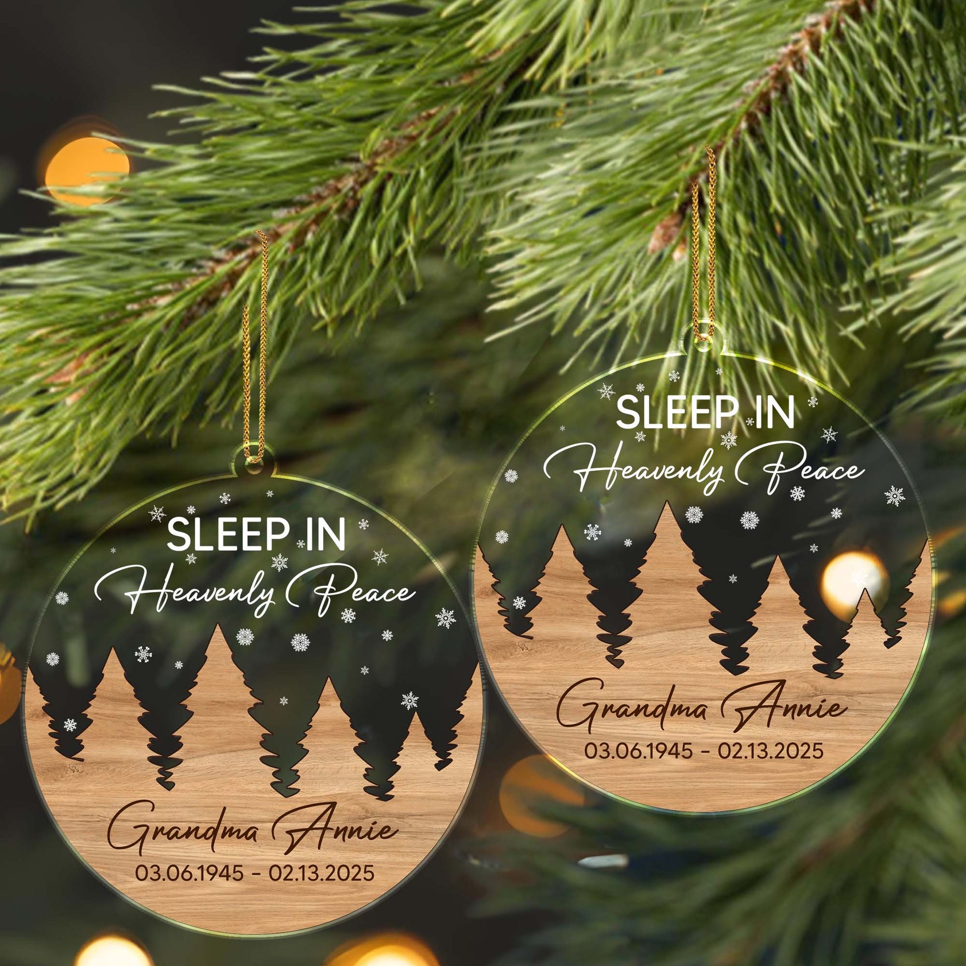 Sleep In Heavenly Peace With Trees And Snowflakes