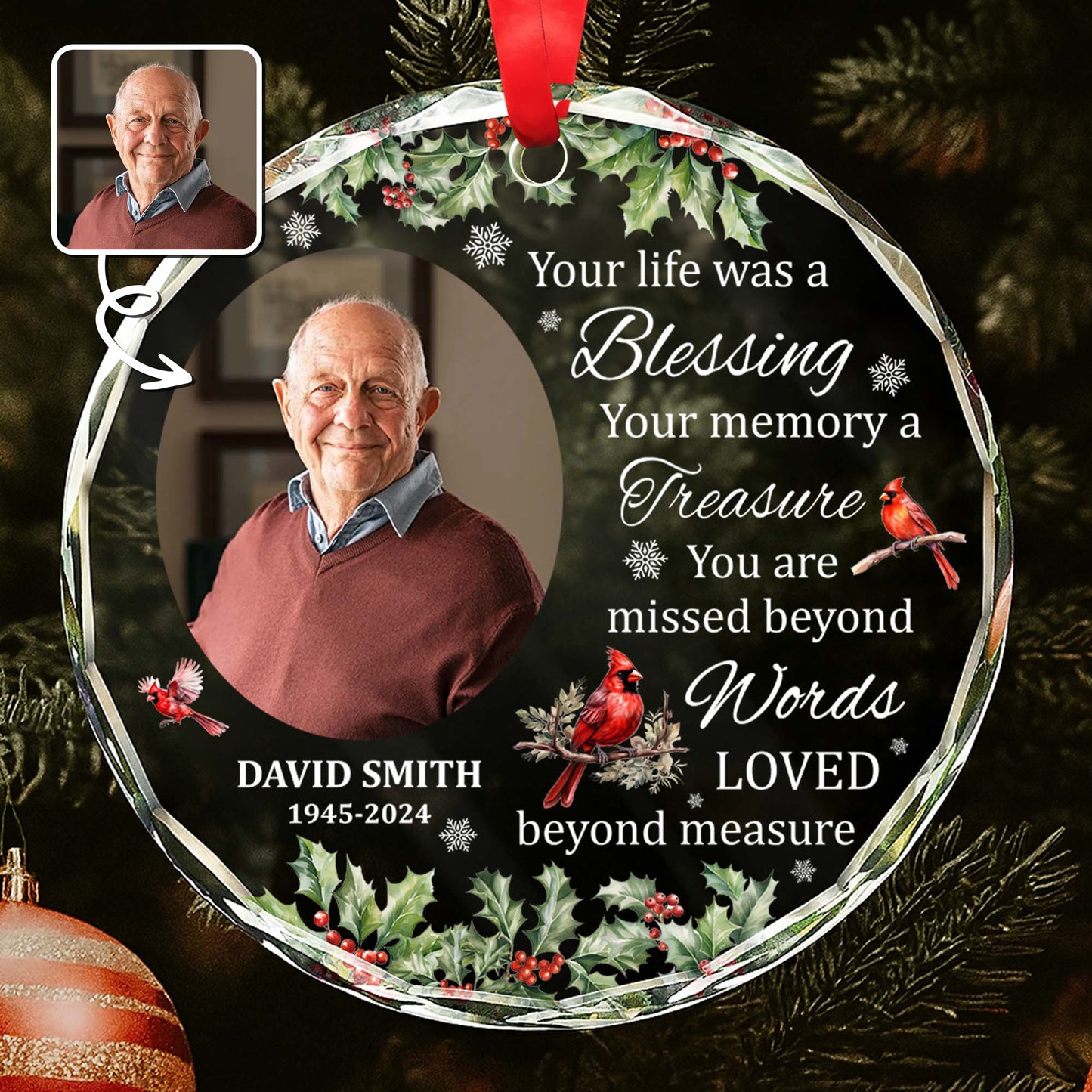 Your Life Was A Blessing With Cardinals And Holly