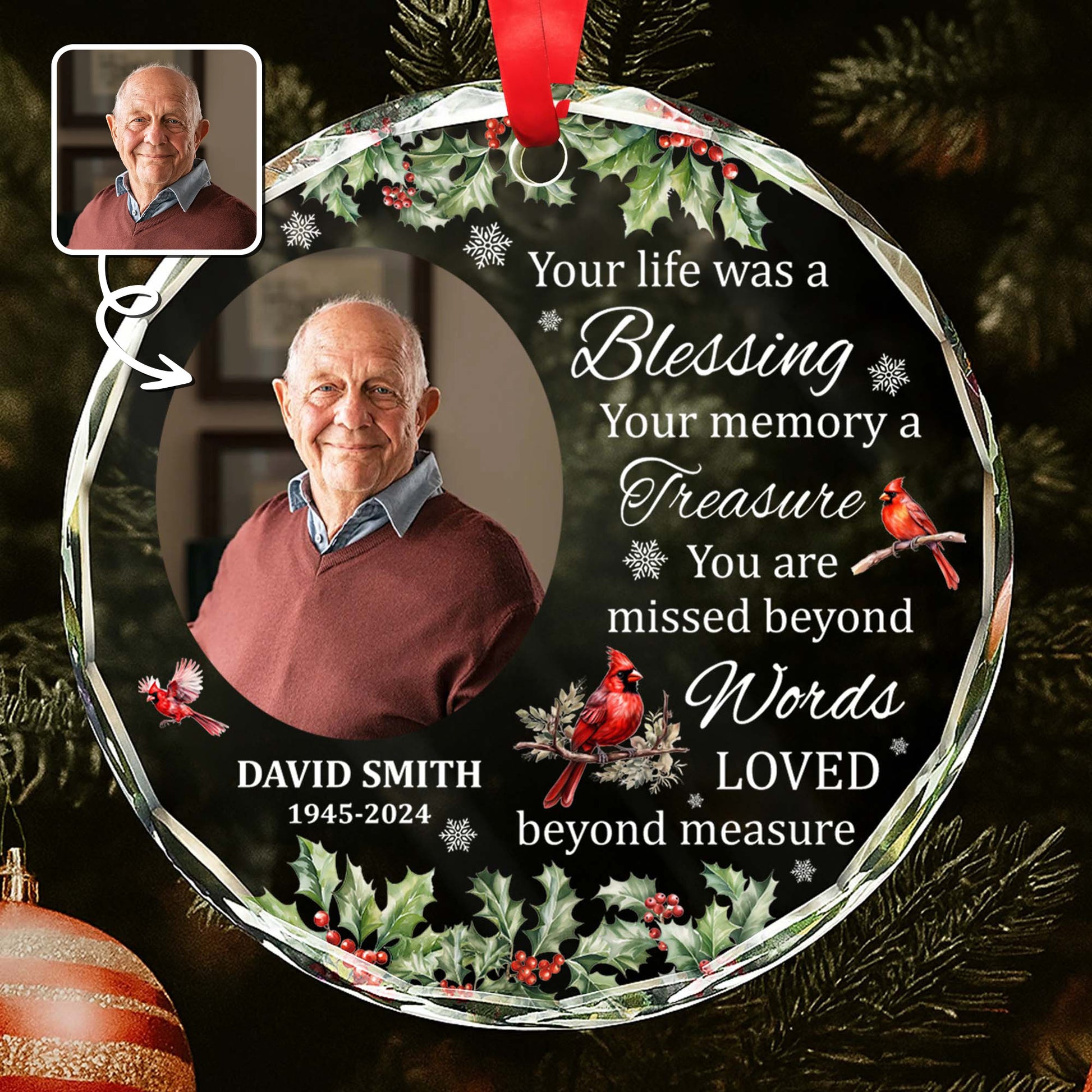 Your Life Was A Blessing With Cardinals And Holly