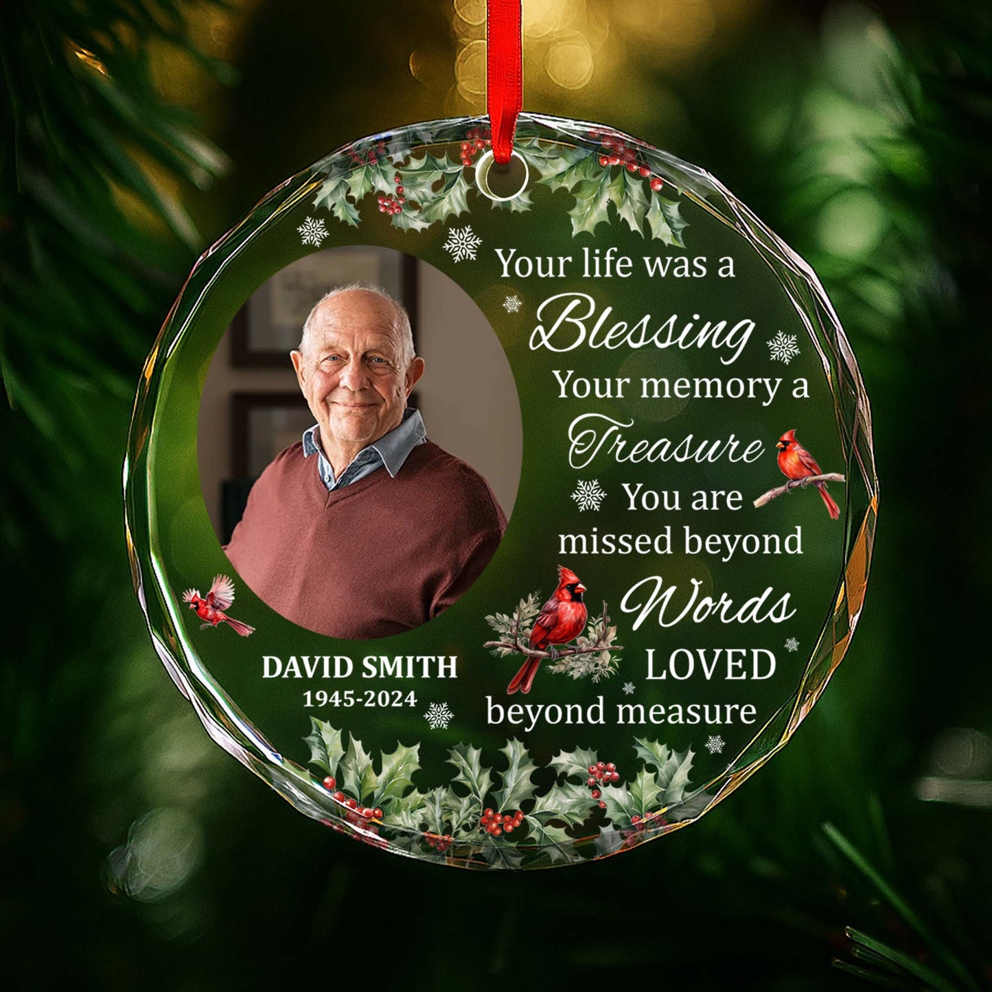 Your Life Was A Blessing With Cardinals And Holly