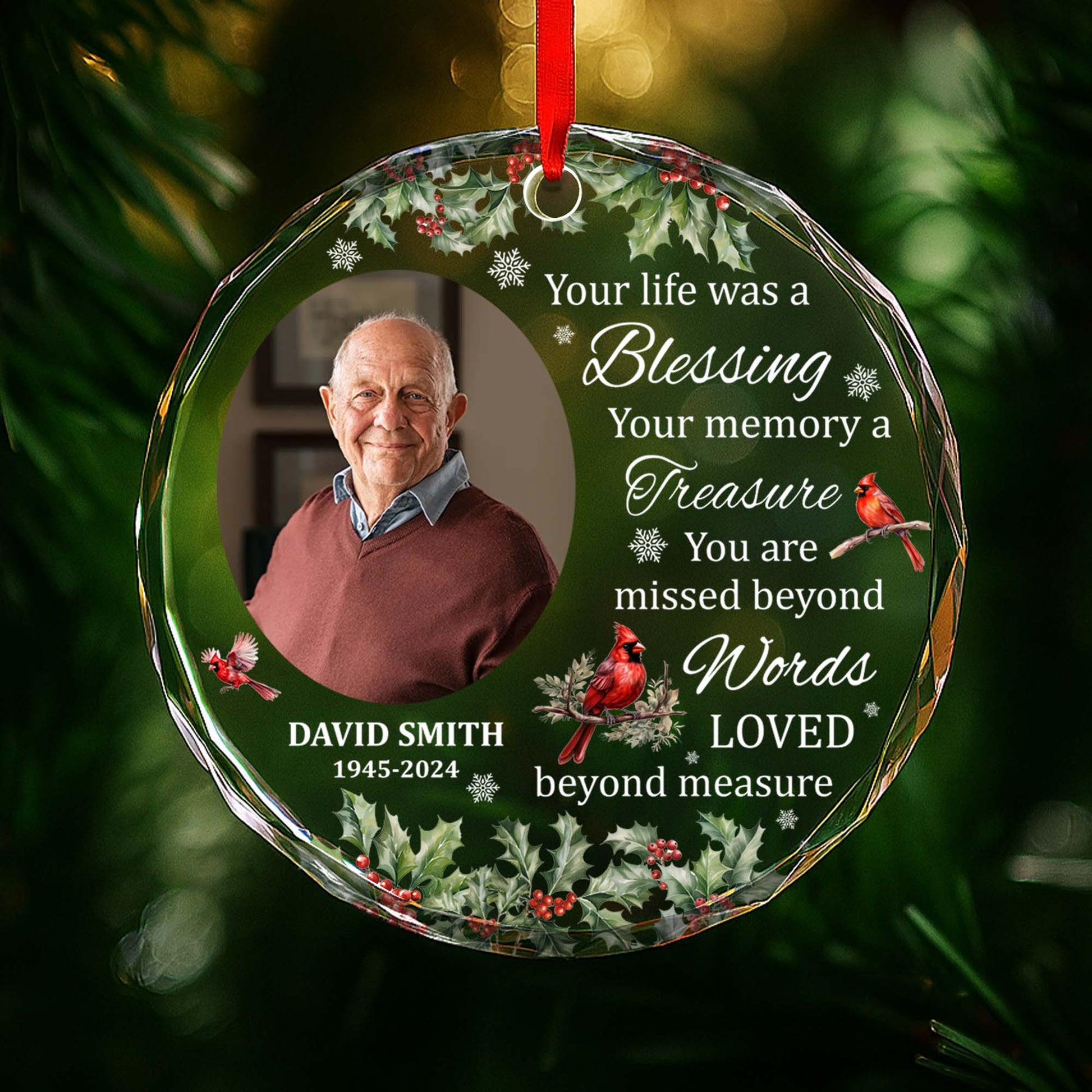 Your Life Was A Blessing With Cardinals And Holly